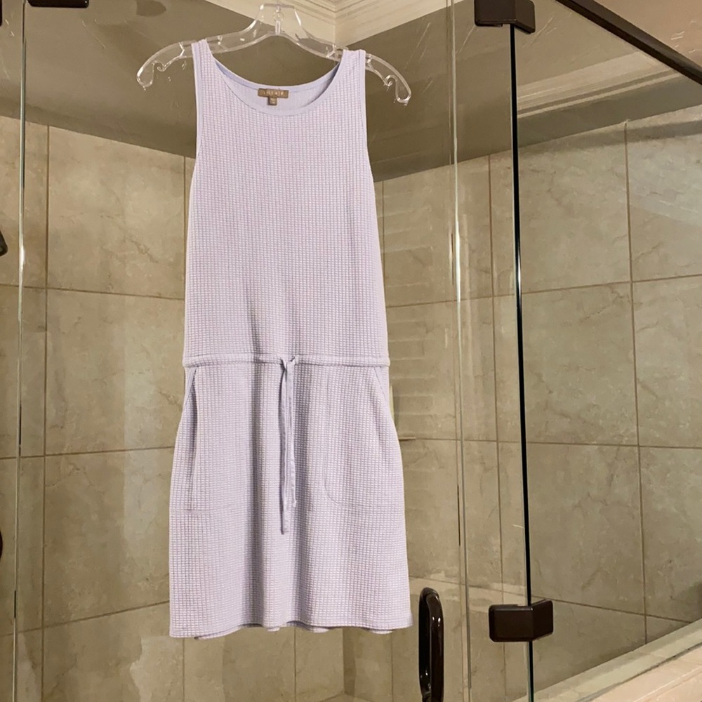 Powder Blue drop waist cinch dress